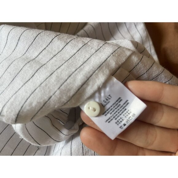 J galt white black striped cropped spaghetti Tank top Sz Small womens - Picture 2 of 5